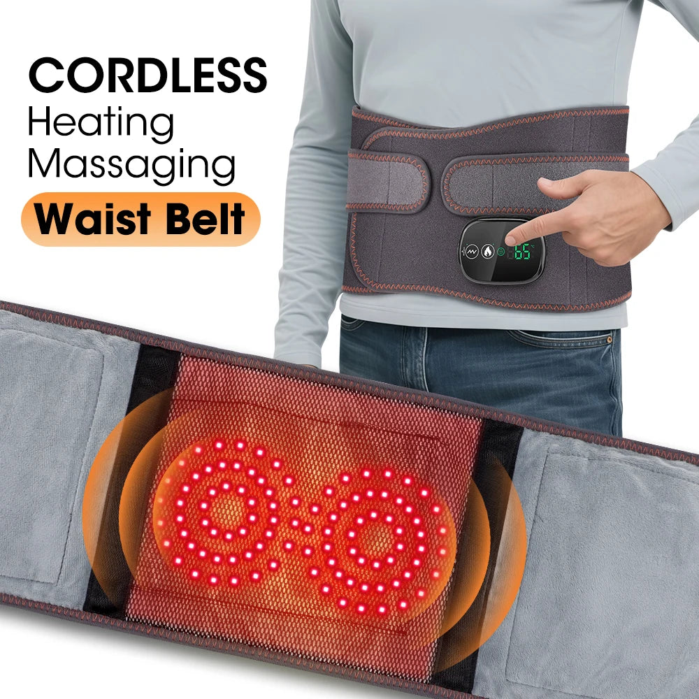 Agdoad Heating Vibration Massager Belt With Red Light Hot Compress