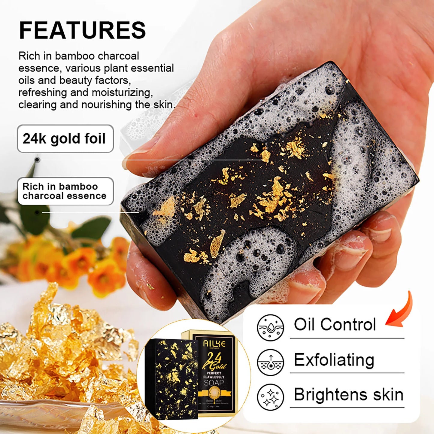 AILKE 24K Gold Collagen Cream Whitening Facial Anti Aging Set
