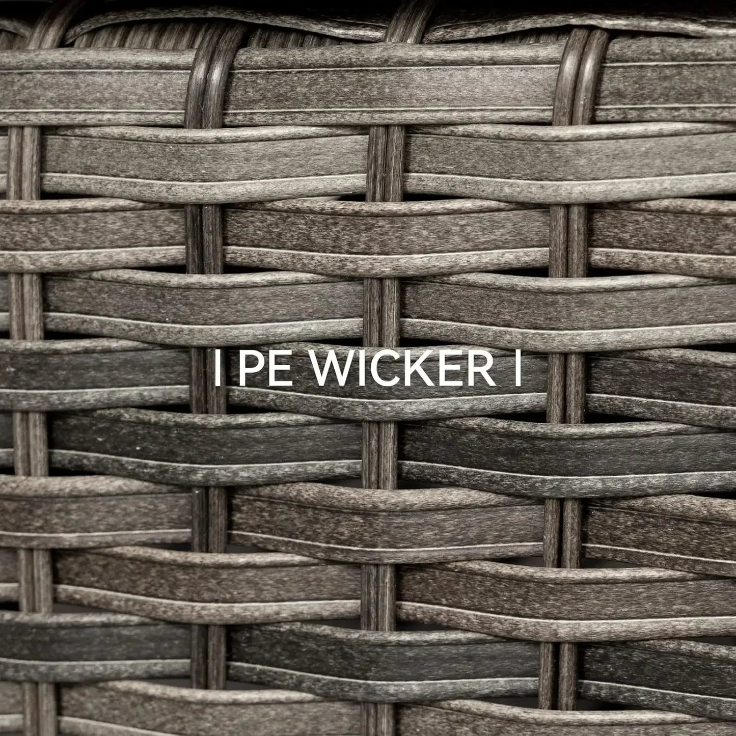 Wicker Outdoor Furniture Set 3-Piece With 3-Seat Sofa And Ottomans