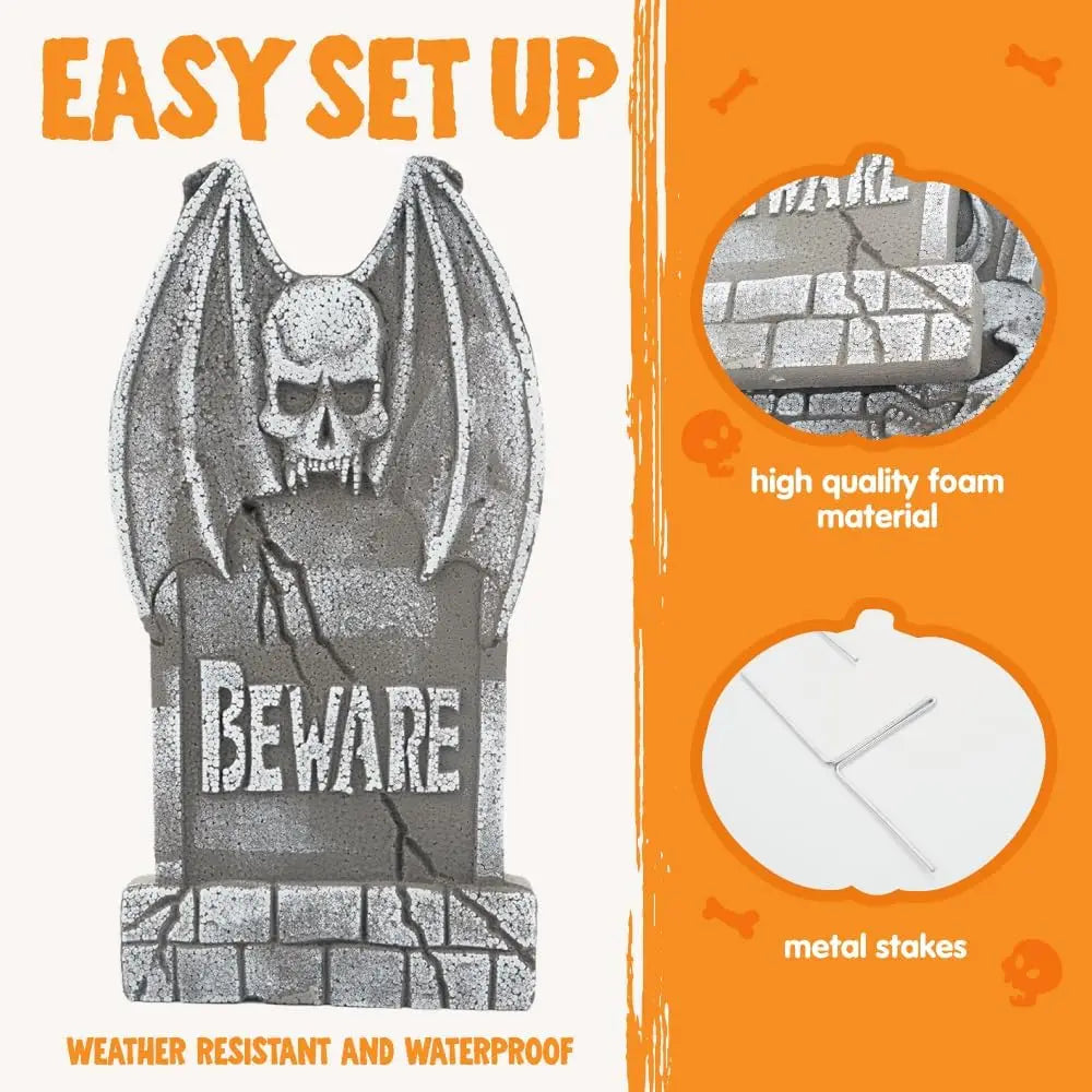 Joyfy 5 Pack Halloween Graveyard Foam Headstones Outdoor Lawn Tombstones
