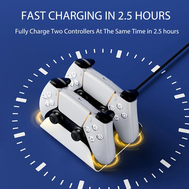 bibuks Dual Fast Charging Dock for PS5 Wireless Controllers