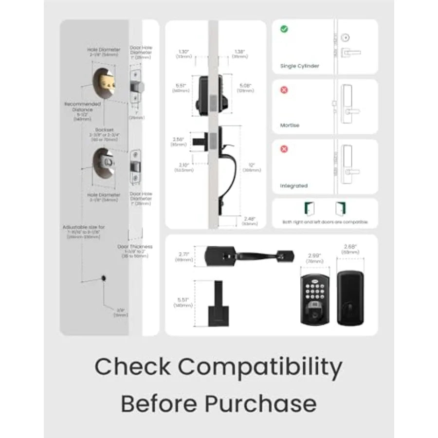 A100F Electronic Keypad Door Lock Set With Keyless Entry