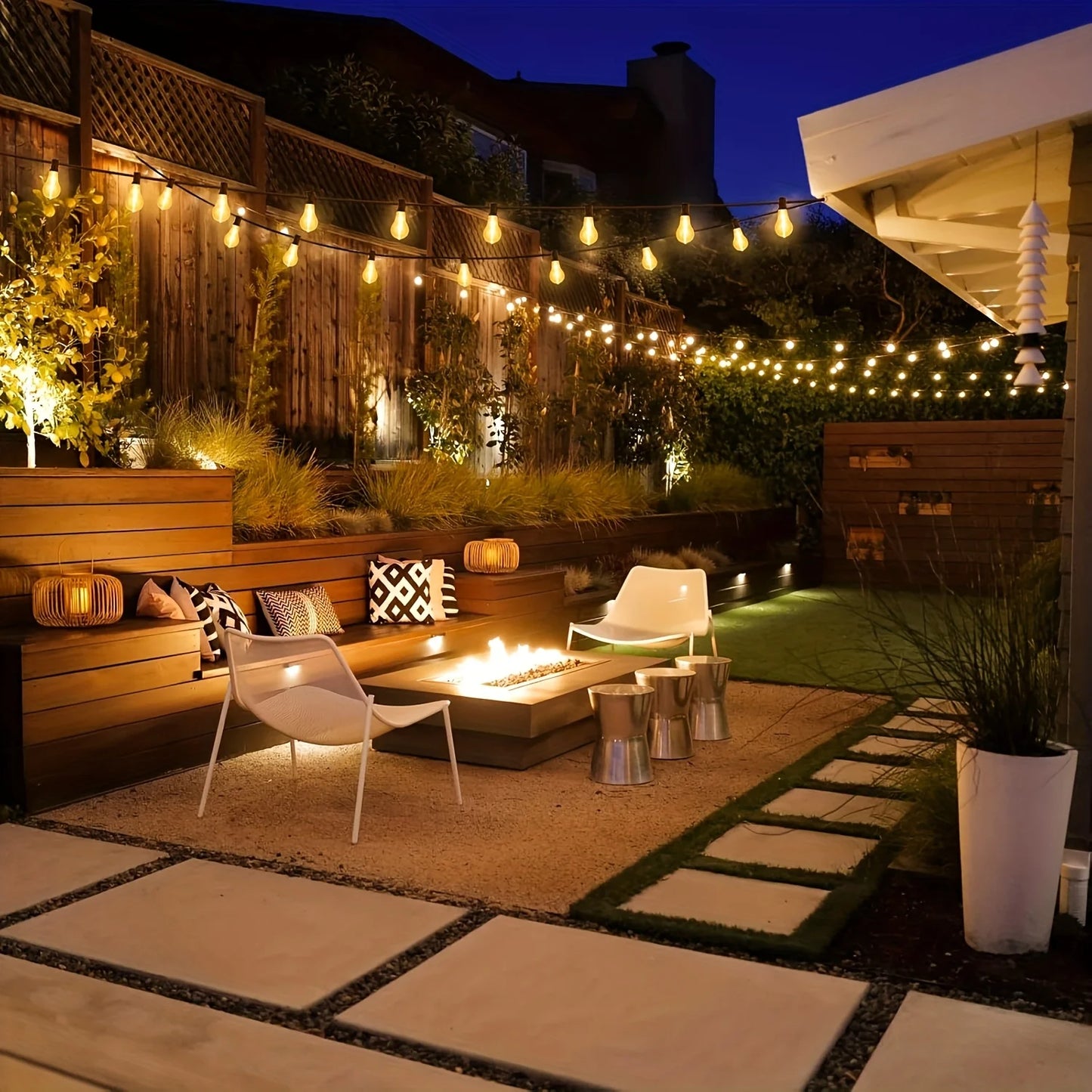 Bhony LED Outdoor String Lights ST38 Waterproof Patio Balcony 2700K
