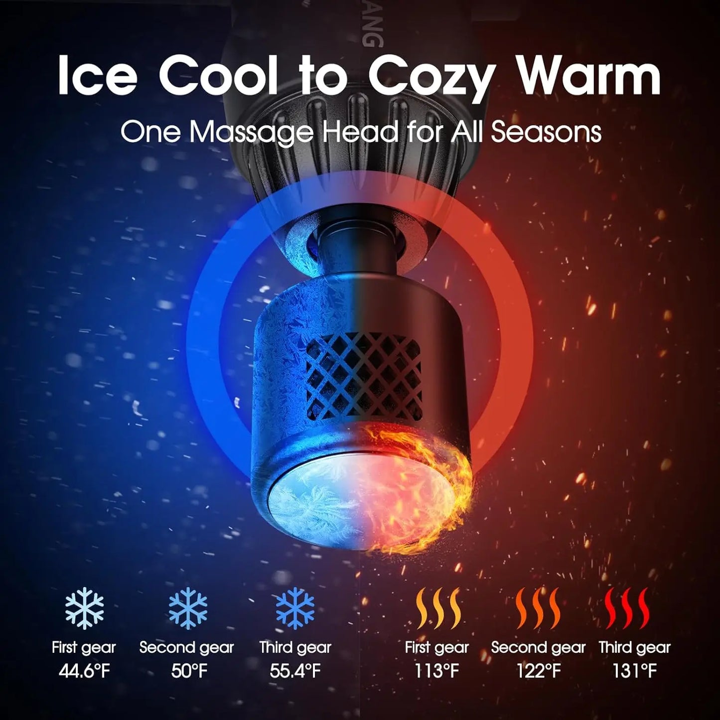 LINGTENG Massage Gun With Hot Cold Functions And 7 Heads