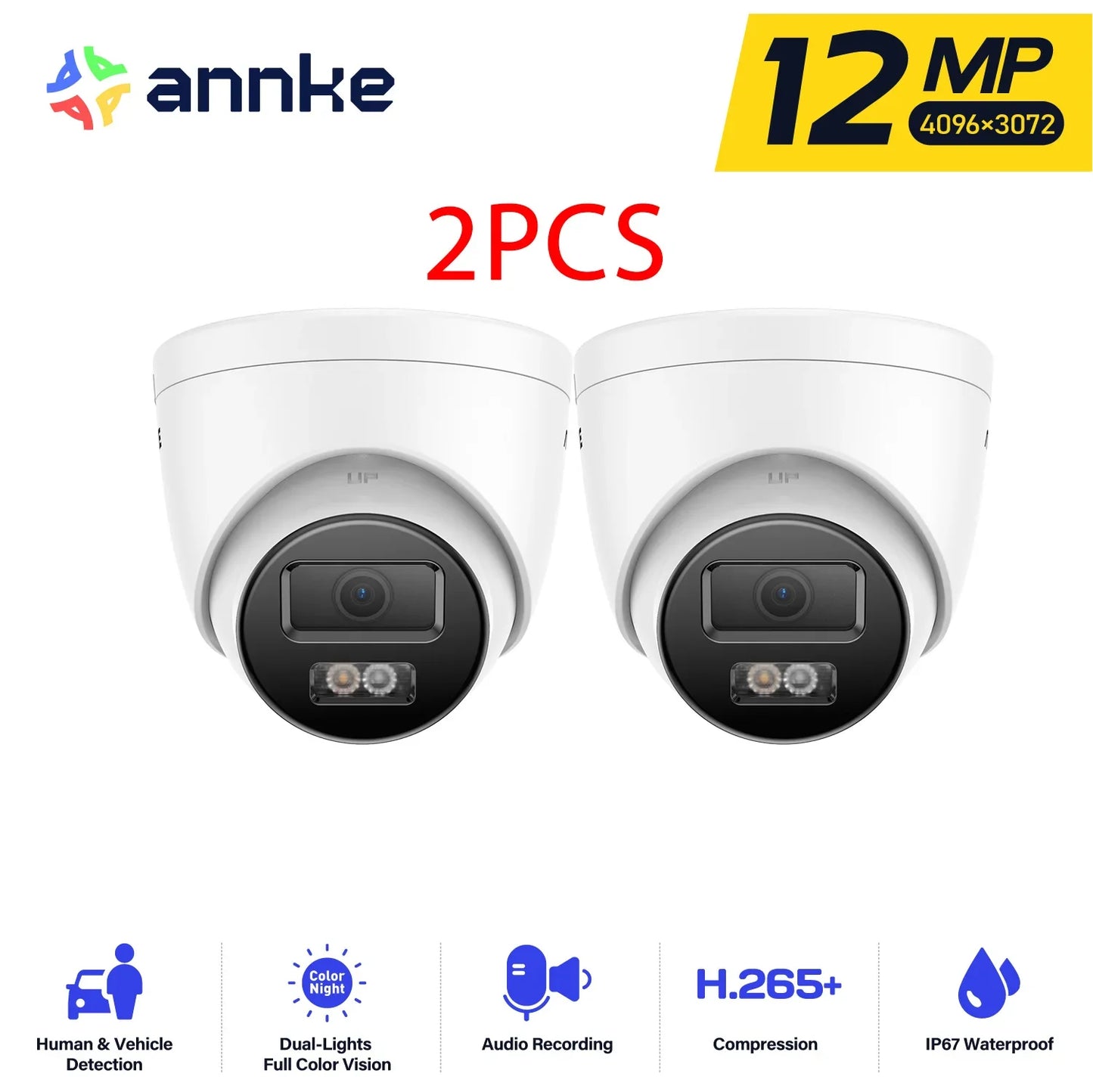 ANNKE 12MP PoE IP Camera With Dual Light And Microphone