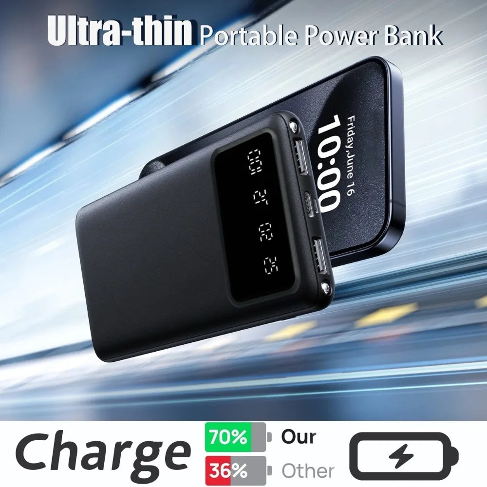 20000mAh Dual USB Power Bank With LED Display Type-C And Micro Inputs