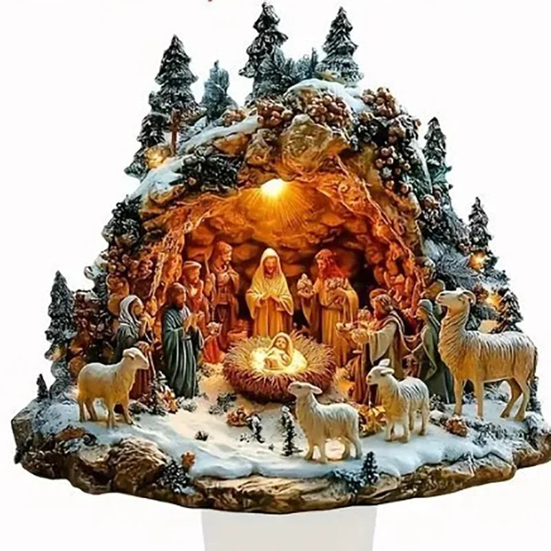 Acrylic Nativity Scene 2D Flat Jesus Figurine For Home Office