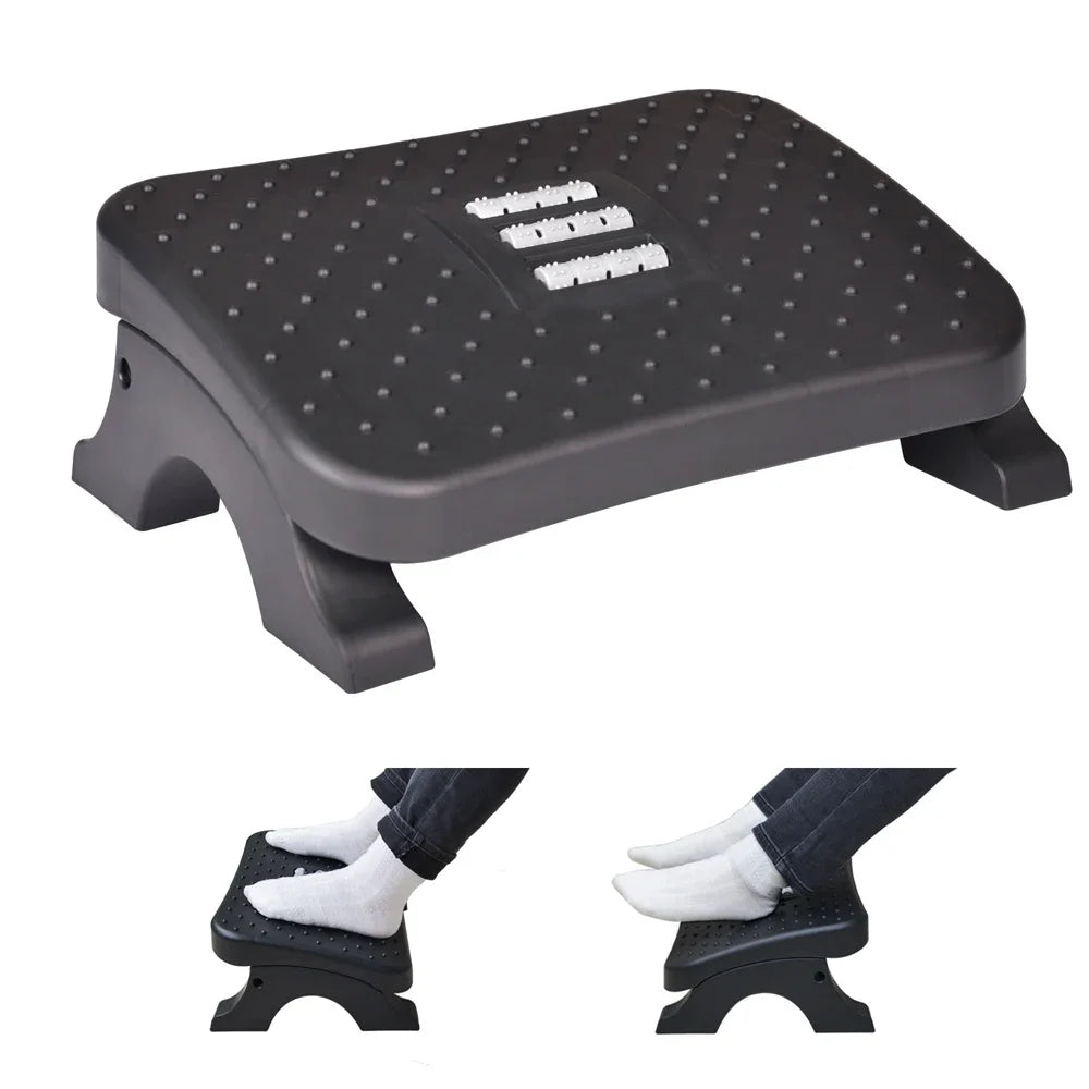 Ergonomic Under Desk Footrest With Massage Rollers For Office And Home