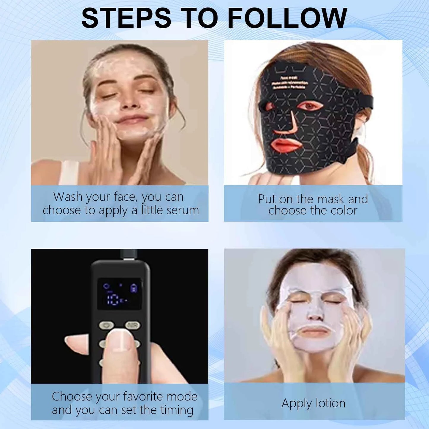 Portable LED Red Light Therapy Face Mask For Anti Aging