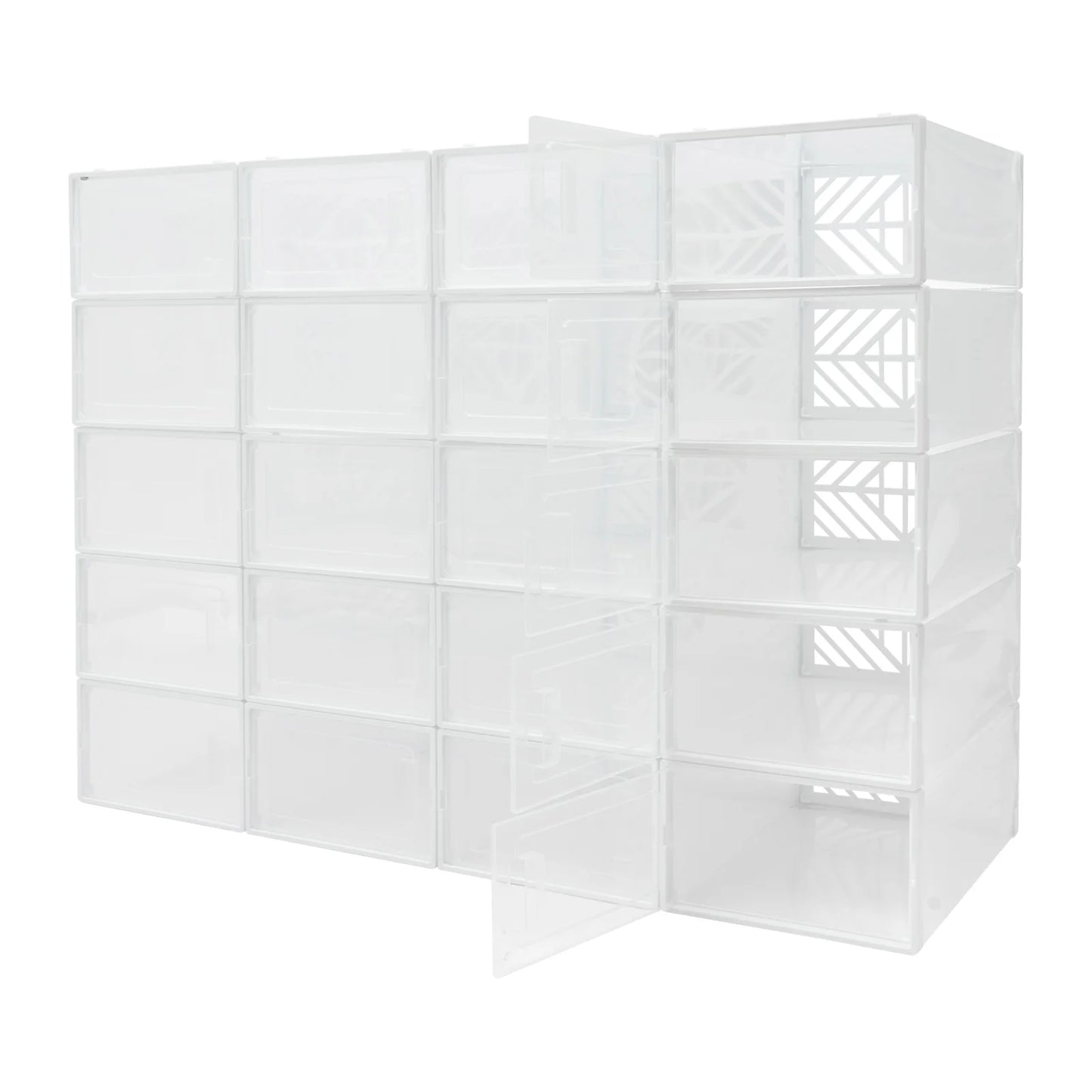 Shoe Storage Box Set, Transparent PP, Moisture Dust Proof Organizer