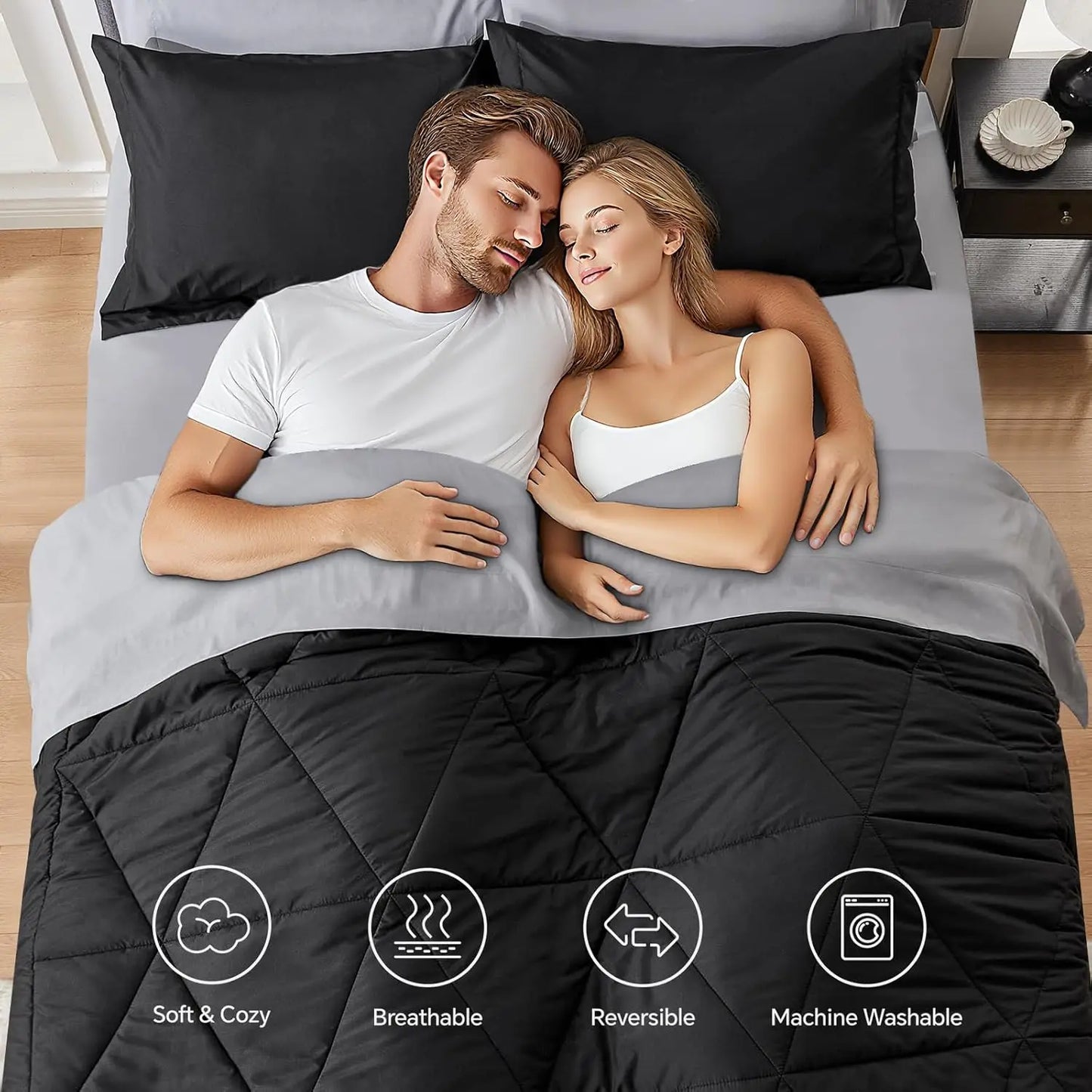 Queen Comforter Set Bed In A Bag Microfiber Reversible Bedding