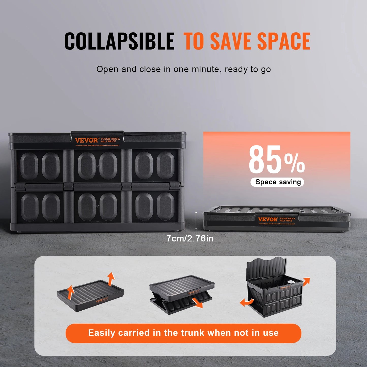 SucceBuy Three Piece Collapsible Stackable Storage Bins With Lids