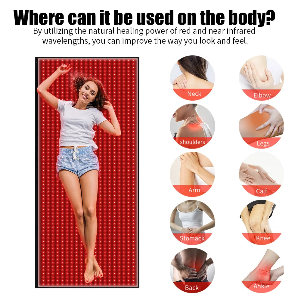 Full Body Red Light Therapy Mat Infrared Pain Relief Wellness