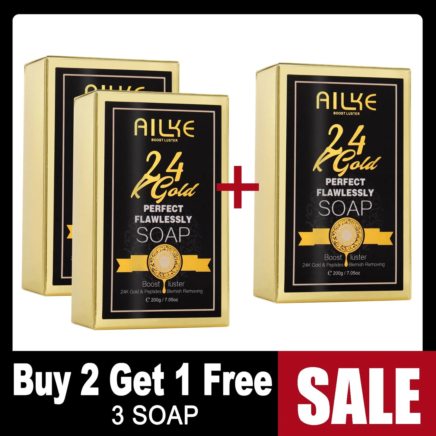 AILKE 24K Gold Collagen Cream Whitening Facial Anti Aging Set