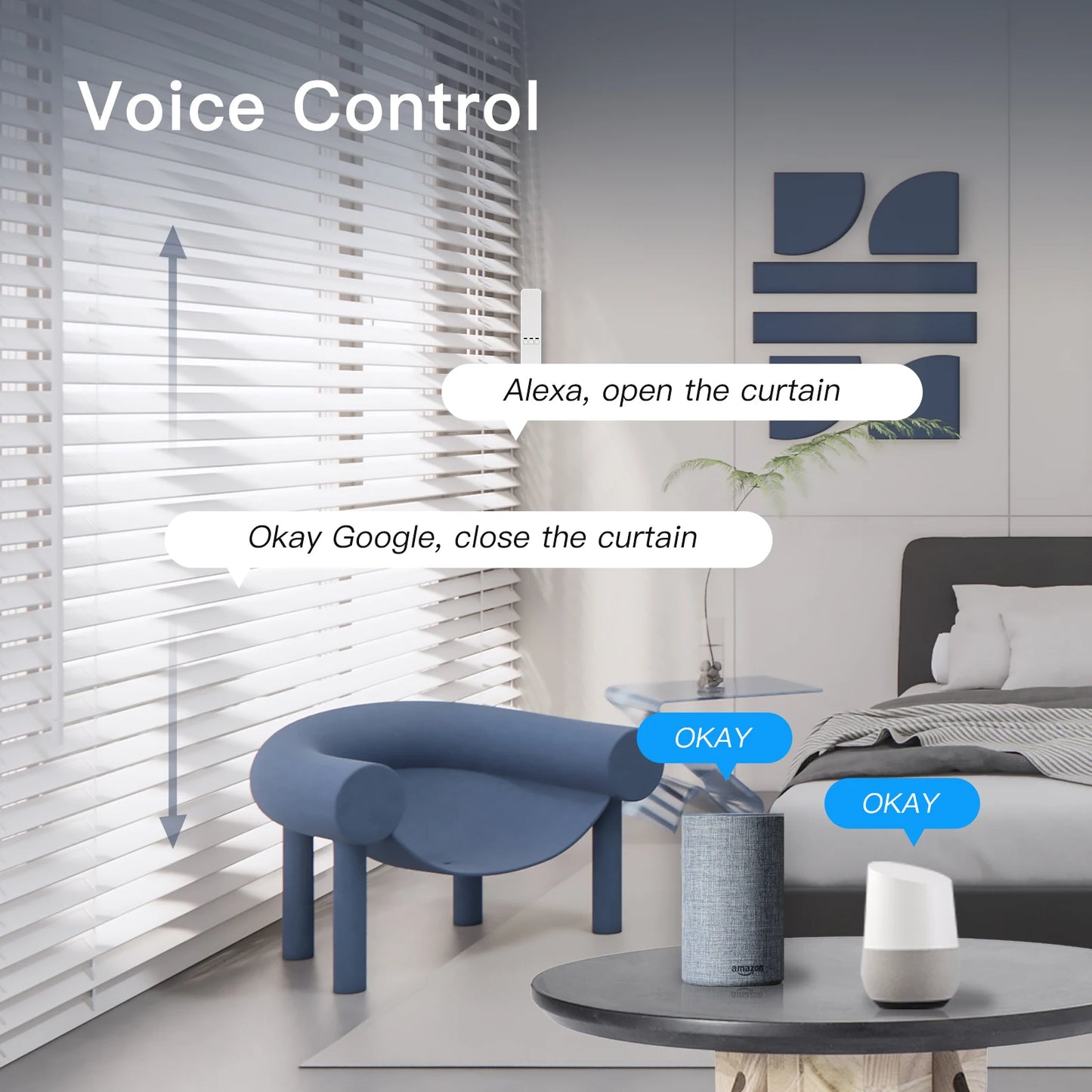 MOES Tuya WiFi Motorized Chain Roller Blinds Kit With RF Remote