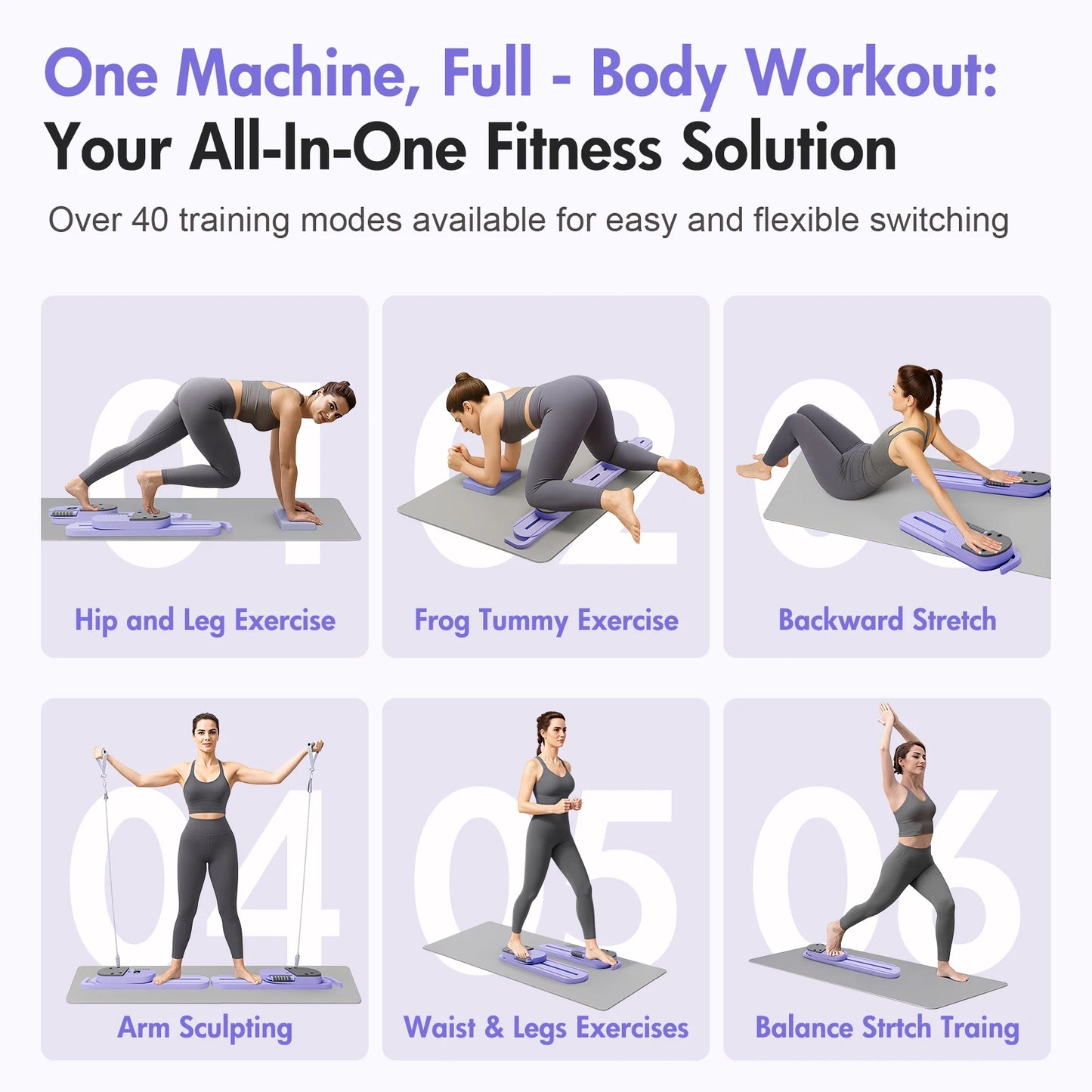 Pilates Reformer Board Portable Split Ab Workout System