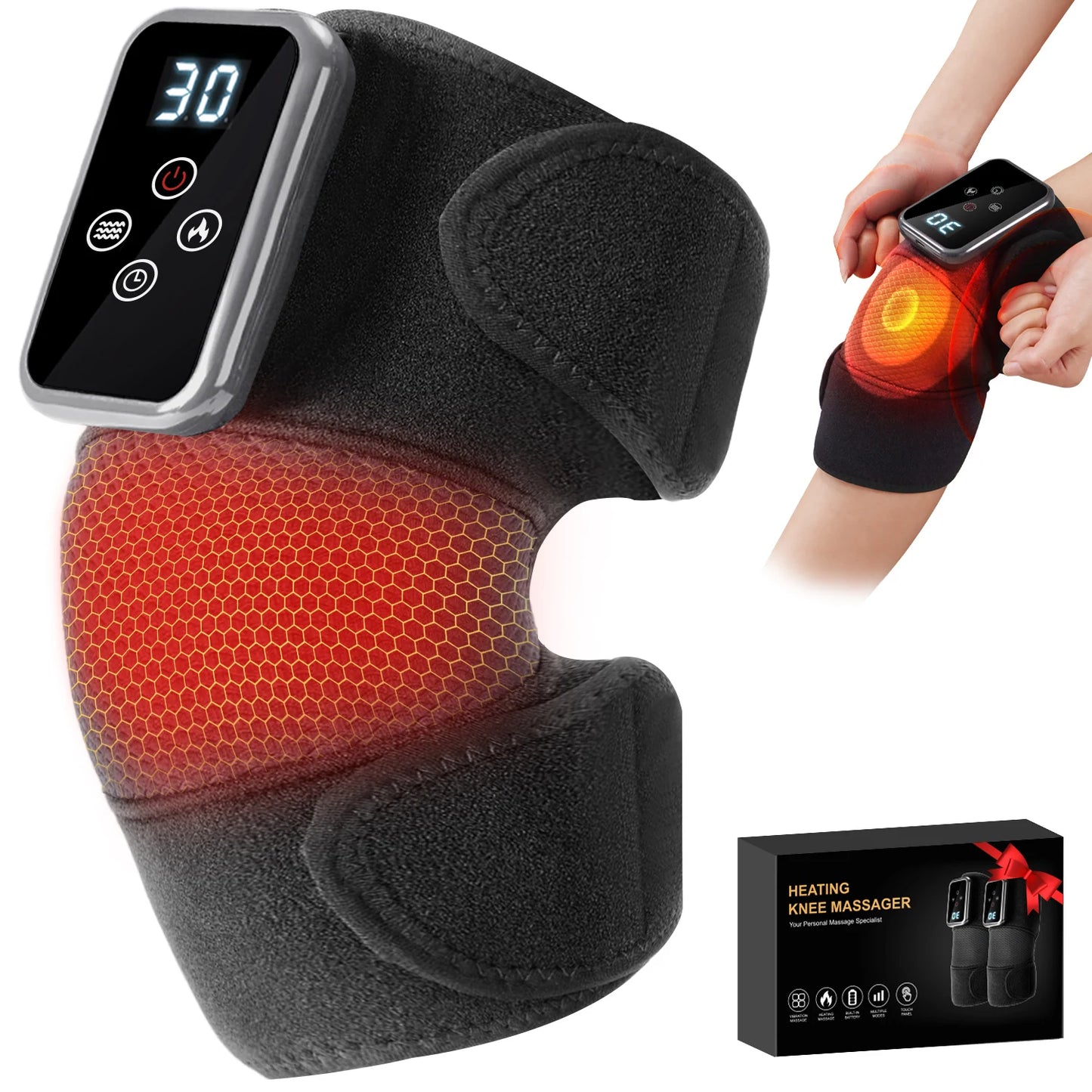 Leercon Heated Vibrating Knee And Shoulder Massager Wrap