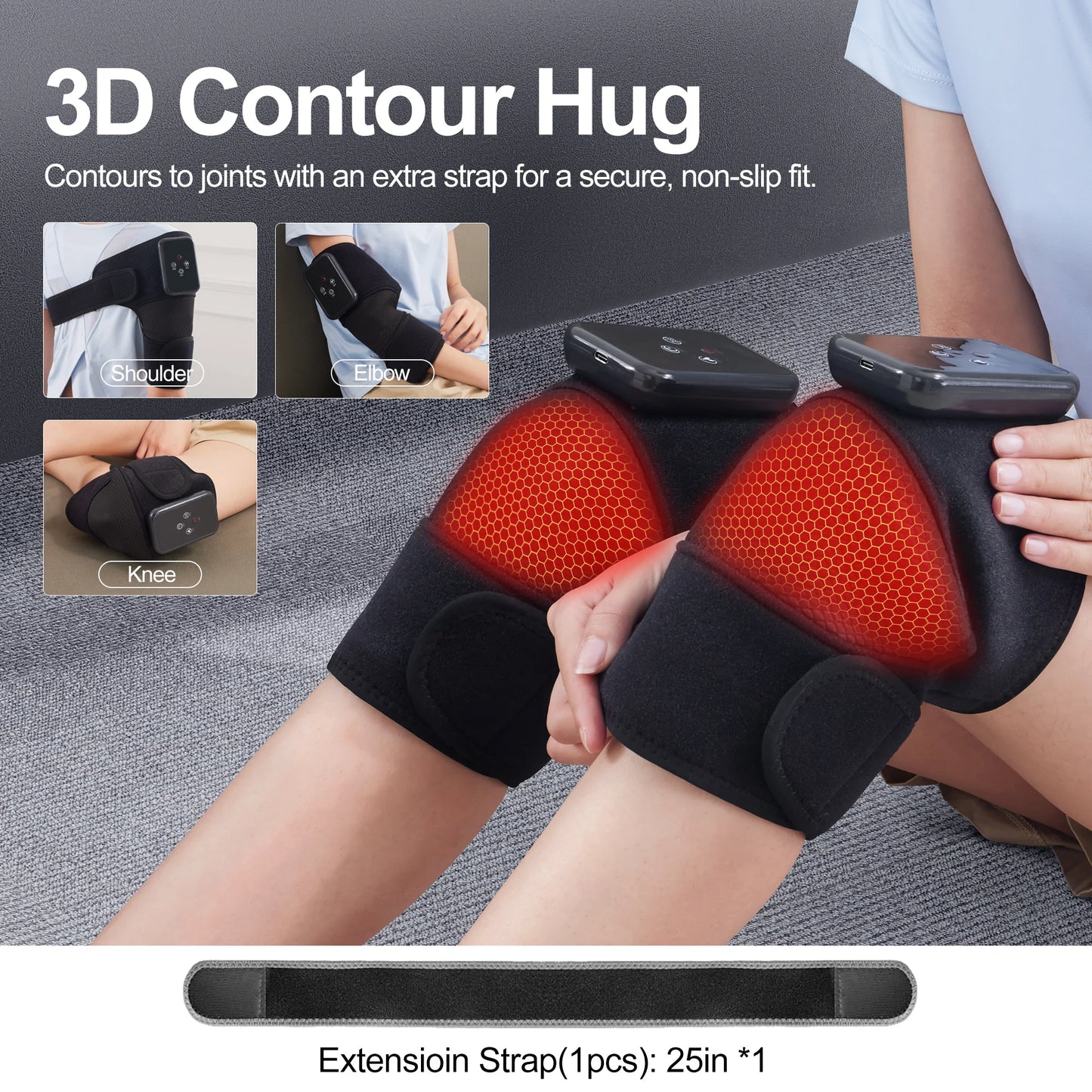 Leercon Heated Vibrating Knee And Shoulder Massager Wrap