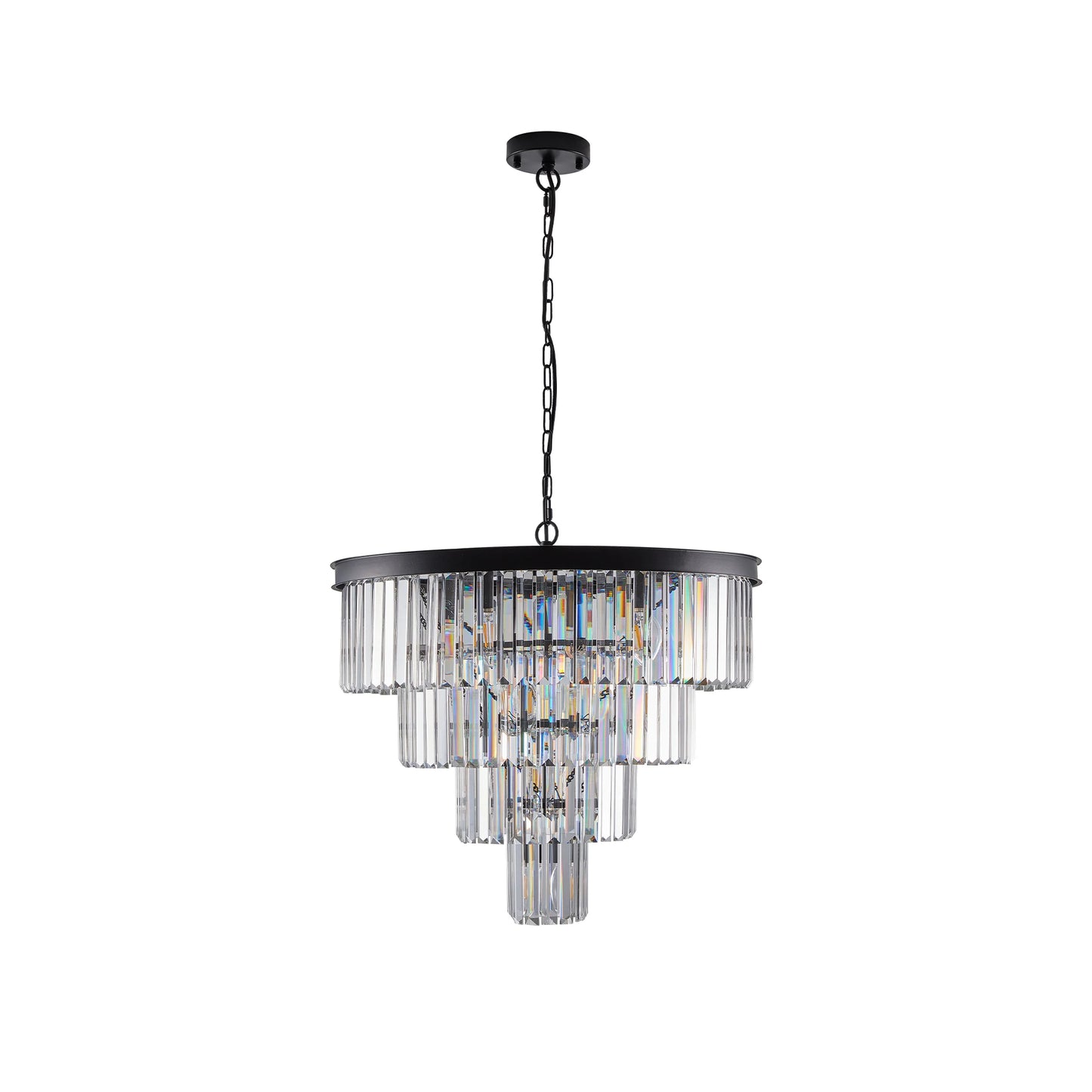 Longree Three Fourth Tier Crystal Chandelier Ceiling Light Elegant