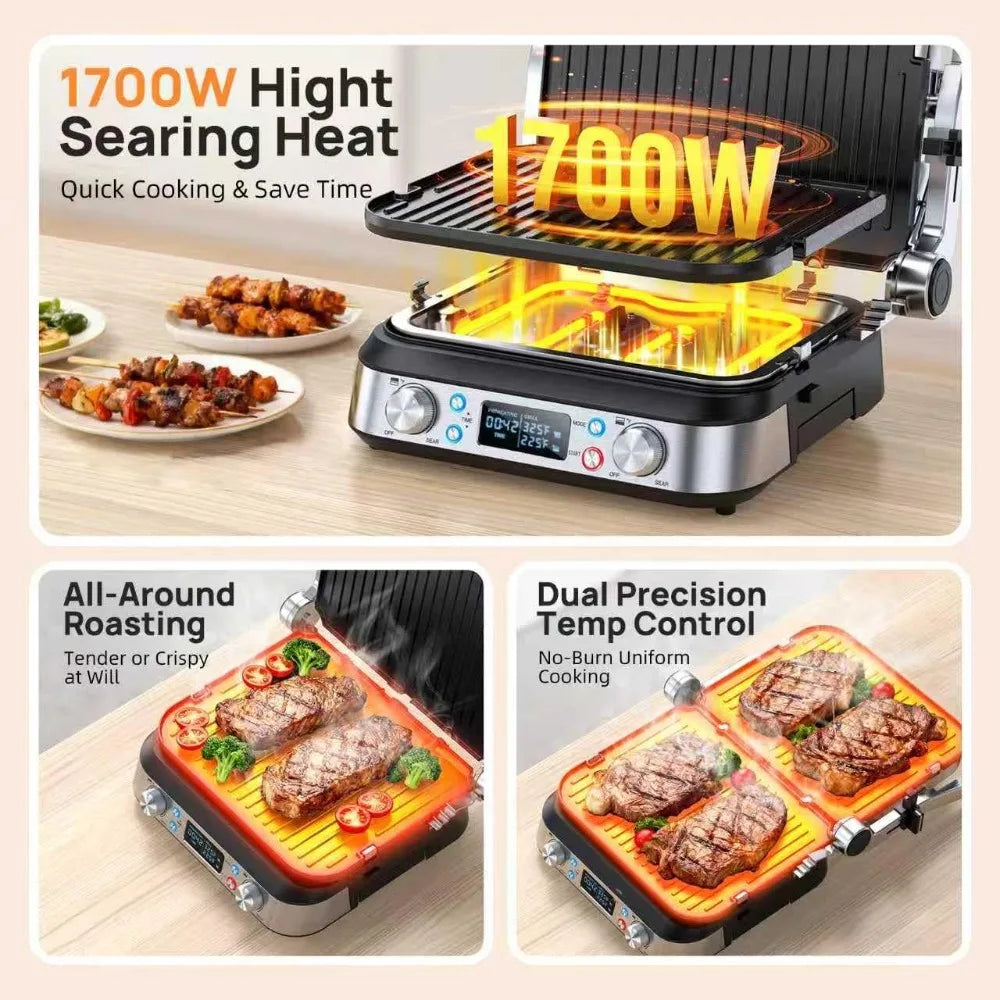 XMSJ 6 In 1 Griddle And Indoor Grill Smokeless Pancake