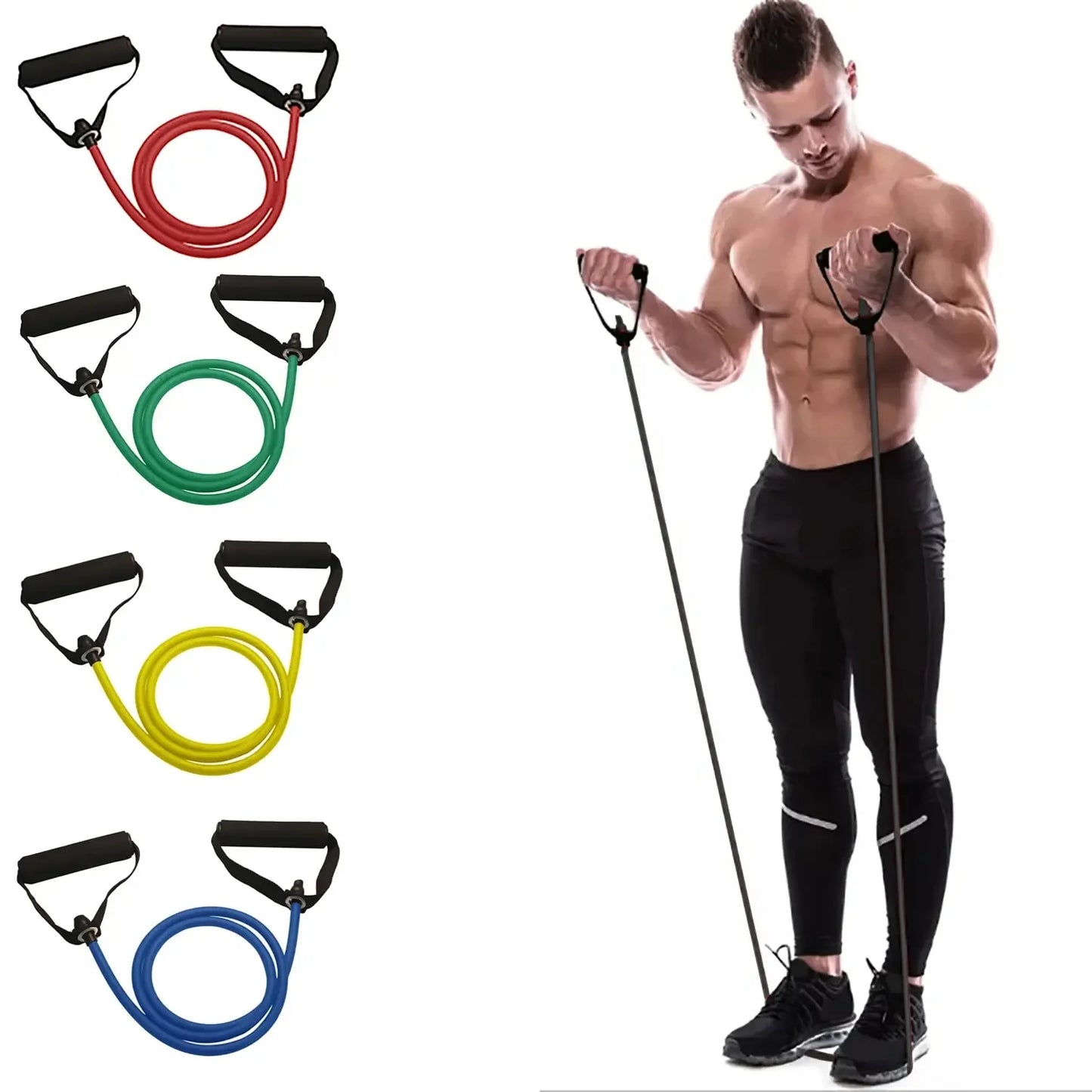 Resistance Bands With Handles For Home Gym Strength Training Equipment