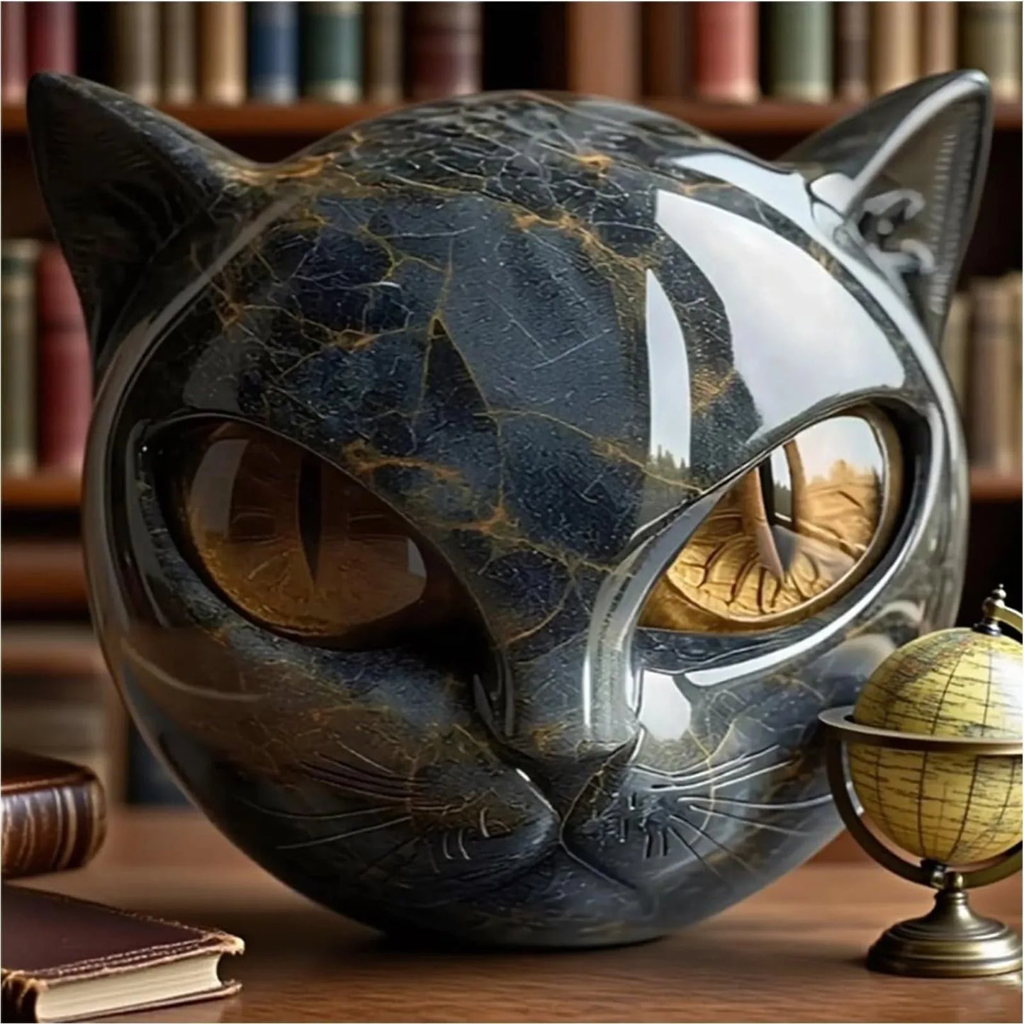 Resin Cat Stone Figurine Keepsake For Desk Decor And Gift