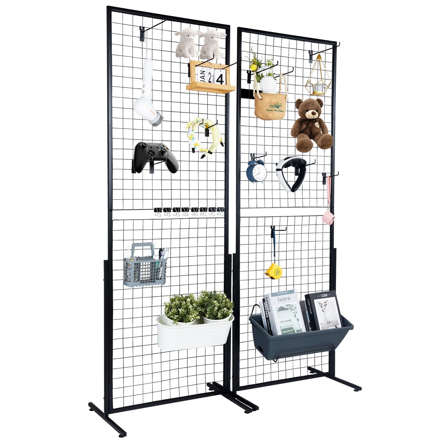 SucceBuy Grid Wall Panels Double Sided Wire Gridwall Display Racks