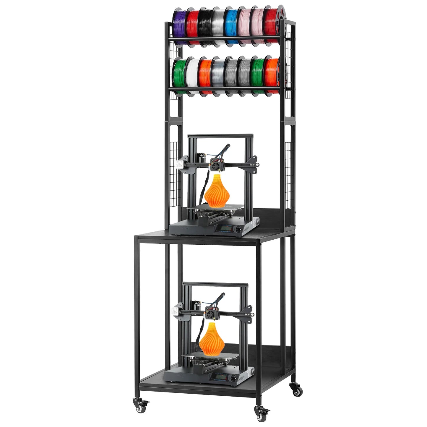 SucceBuy 4-Tier Filament Storage Rack With Wheels For 3D Printing