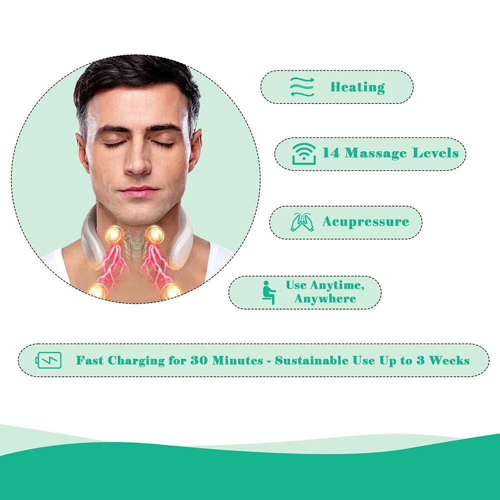 Portable Four Heads Back Massager USB Rechargeable Instrument