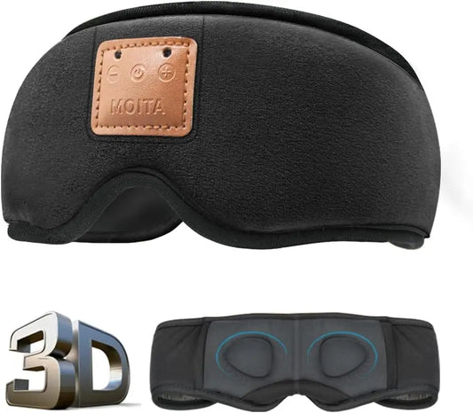 3D Sleeping Eye Mask With Built-In Sponge Speakers Bluetooth Headphones