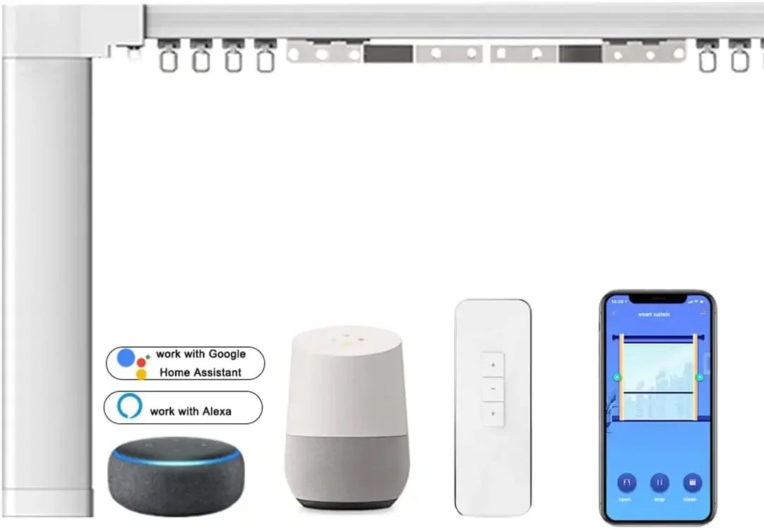 Celling Smart Curtains System Electric Track With Remote Control