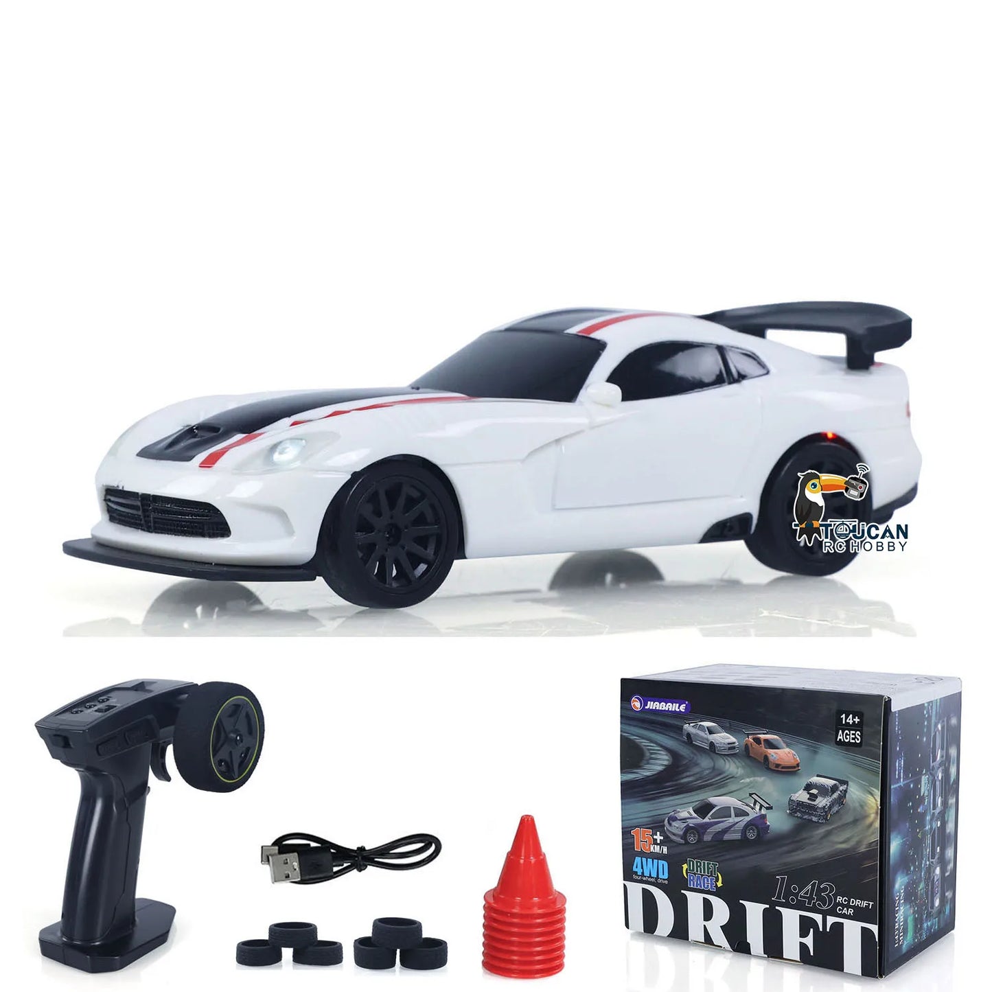 Toucan RC Hobby Drift Car With LED Lights And AWD Remote Control