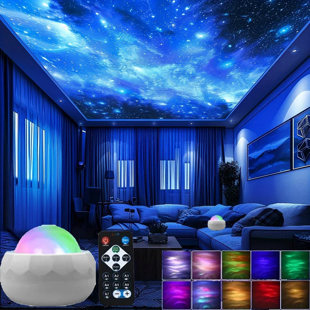 LED Aurora Galaxy Projector Night Light With Remote 360 Rotation
