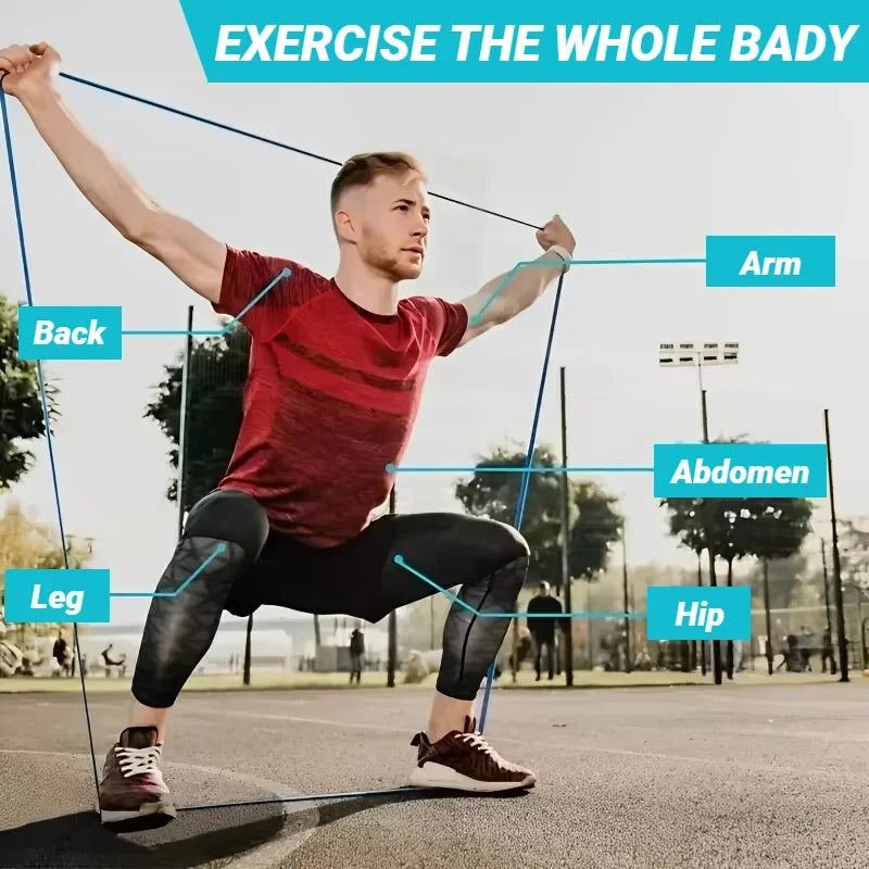 TPE Elastic Resistance Band Set For Full Body Strength Training