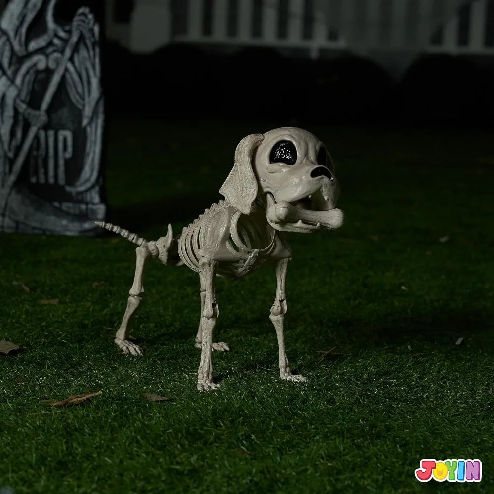 Posable Halloween Dog Skeleton With Realistic Movable Joints For Lawn Party