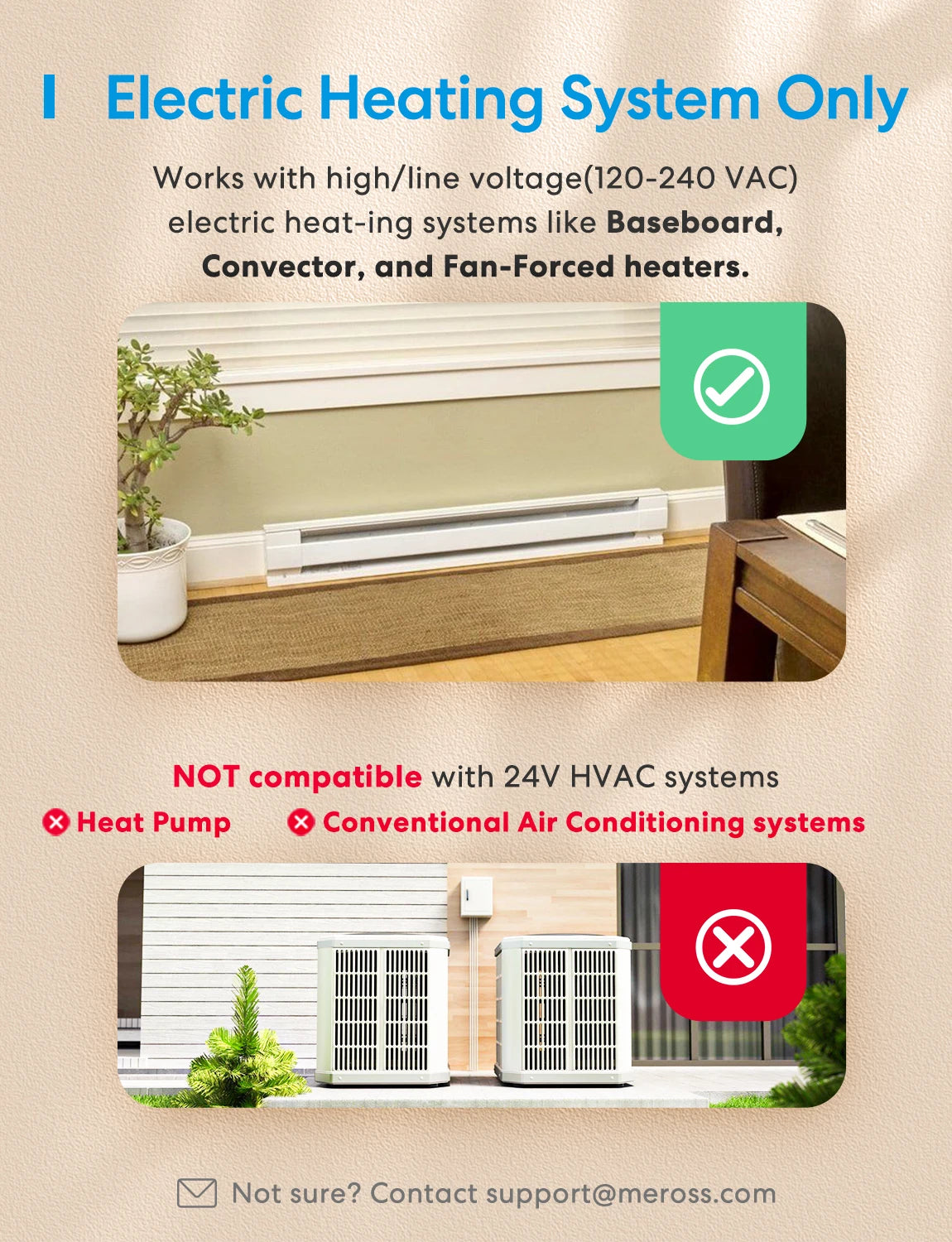 Meross MTS215 Smart Matter Thermostat For Electric Baseboard Heaters