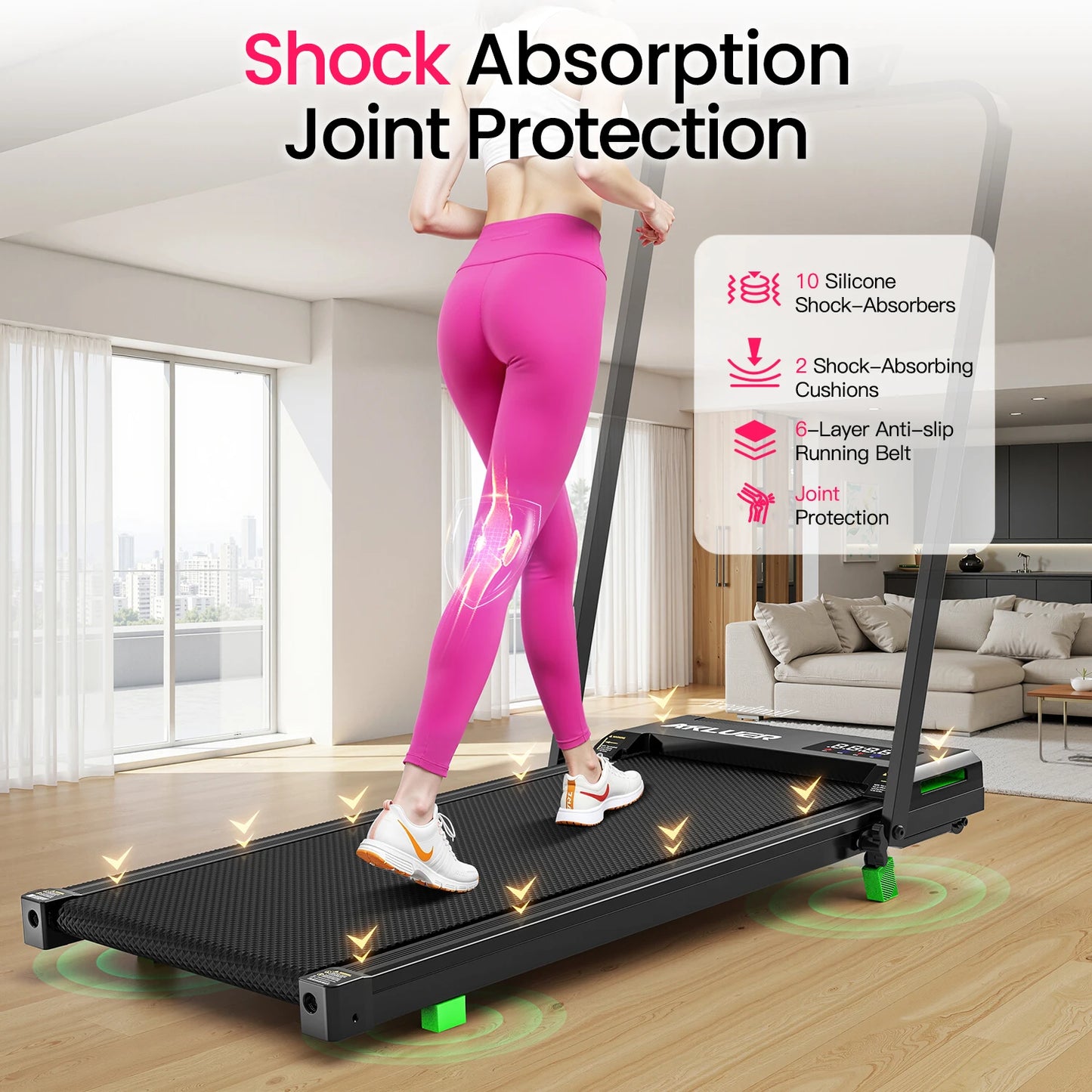 Akluer Walking Pad Treadmill Portable Under Desk 2.5HP Remote Control