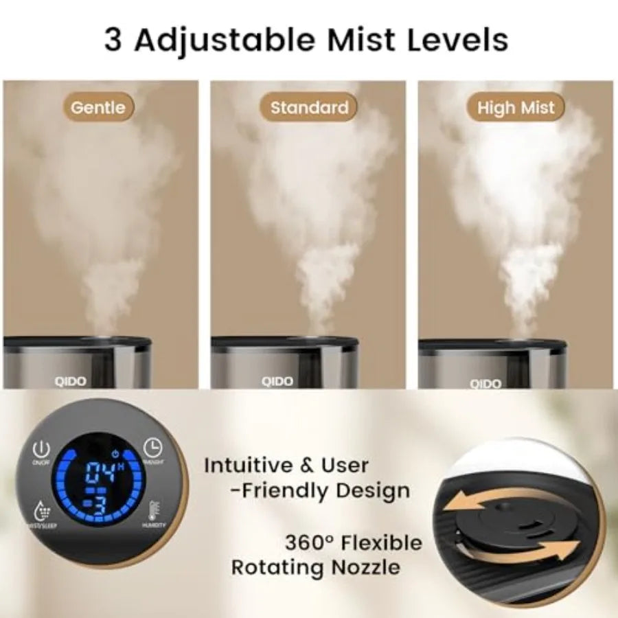 Smart Humidifier For Bedroom With Essential Oil Diffuser