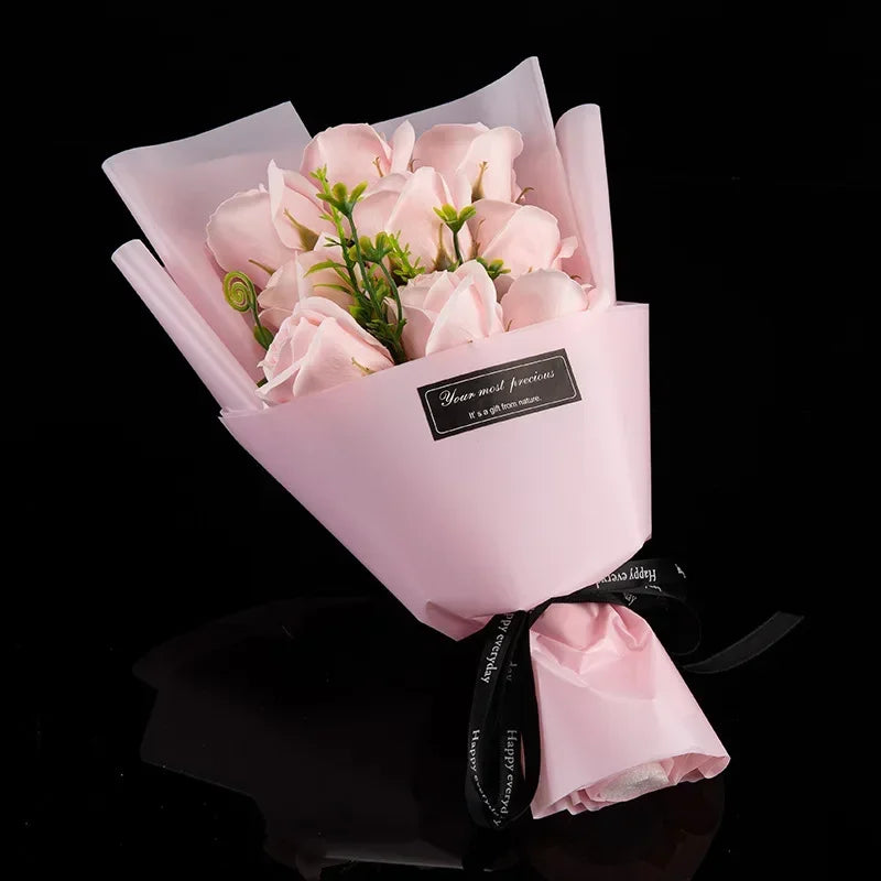 Soap Flower Rose Bouquet Artificial Flowers For Weddings And Gift