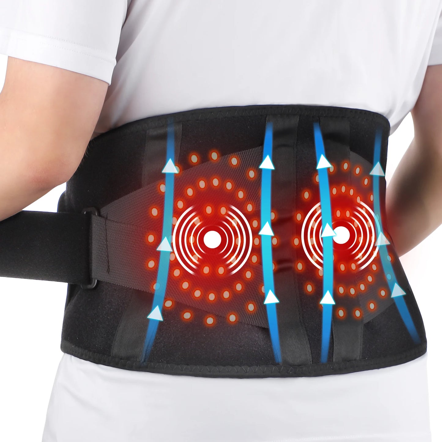 Hailicare Heated Waist Belt With Lumbar Support And Massage