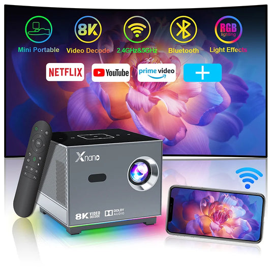 Xnano 300 ANSI Projector With WiFi 5G Bluetooth Voice Remote