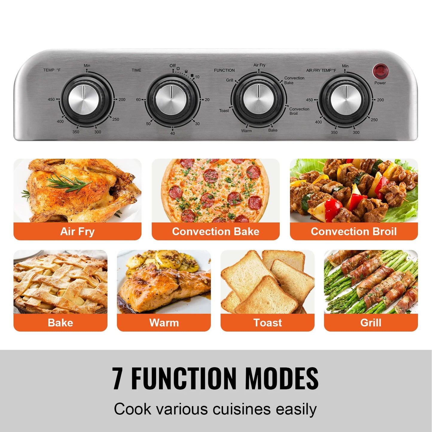 SucceBuy 18L Air Fryer Toaster Oven 1700W Countertop Combo