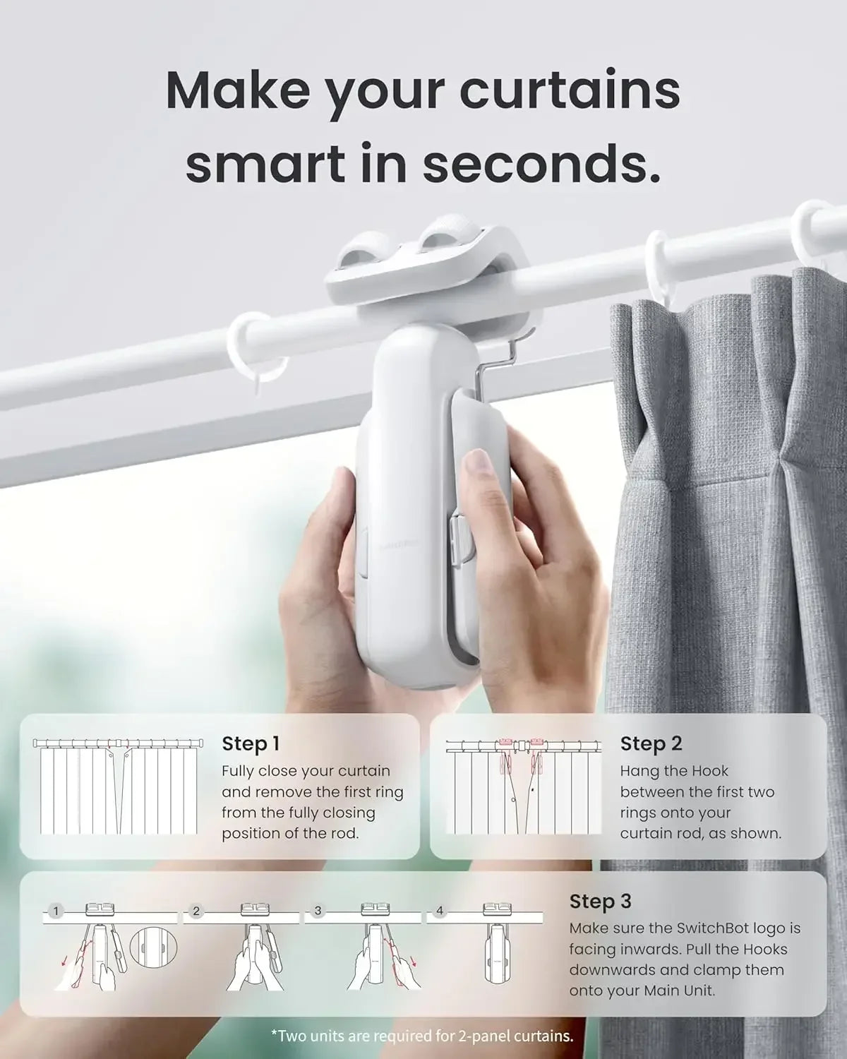 Automatic Curtain Opener With Bluetooth Remote App Control Hub