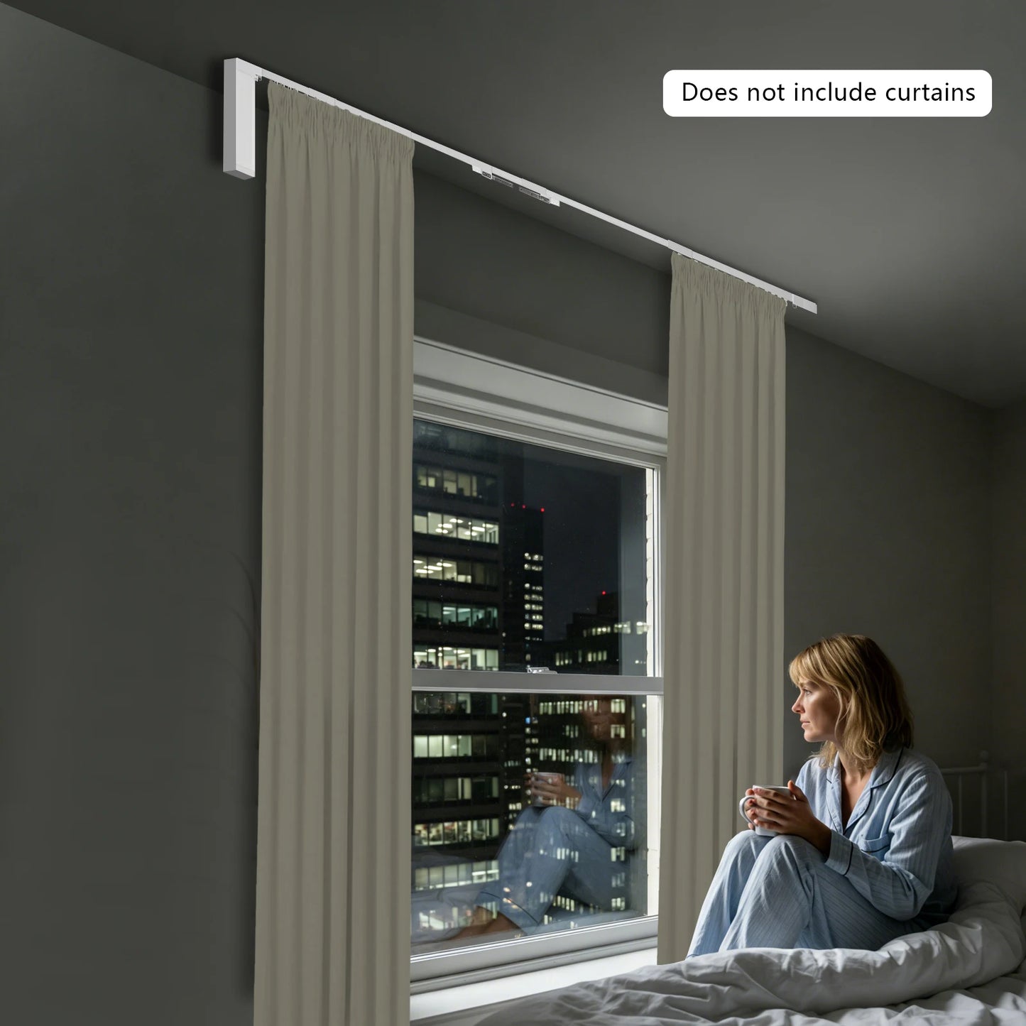 Motorized Curtain Track With Remote Control And Smart Home