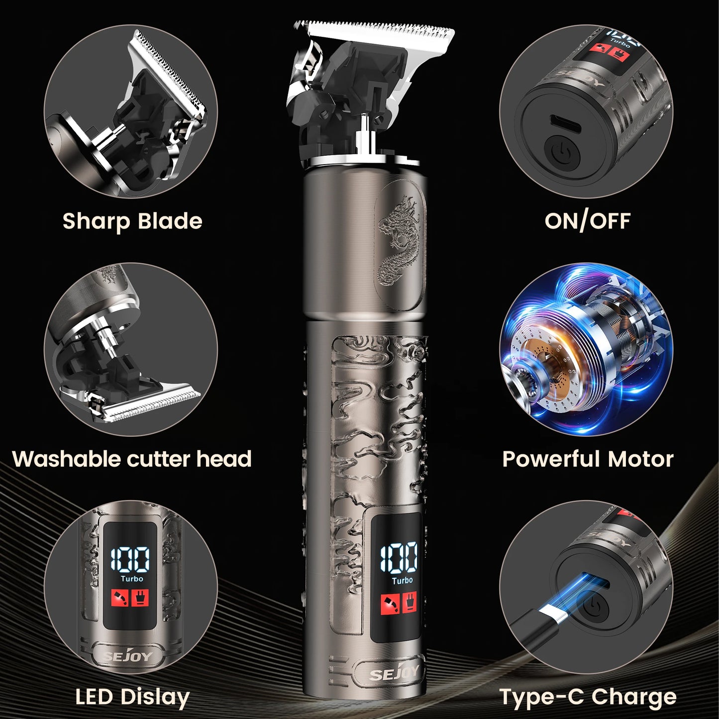 Sejoy Electric Shaver For Men Rechargeable With 3D Floating Head