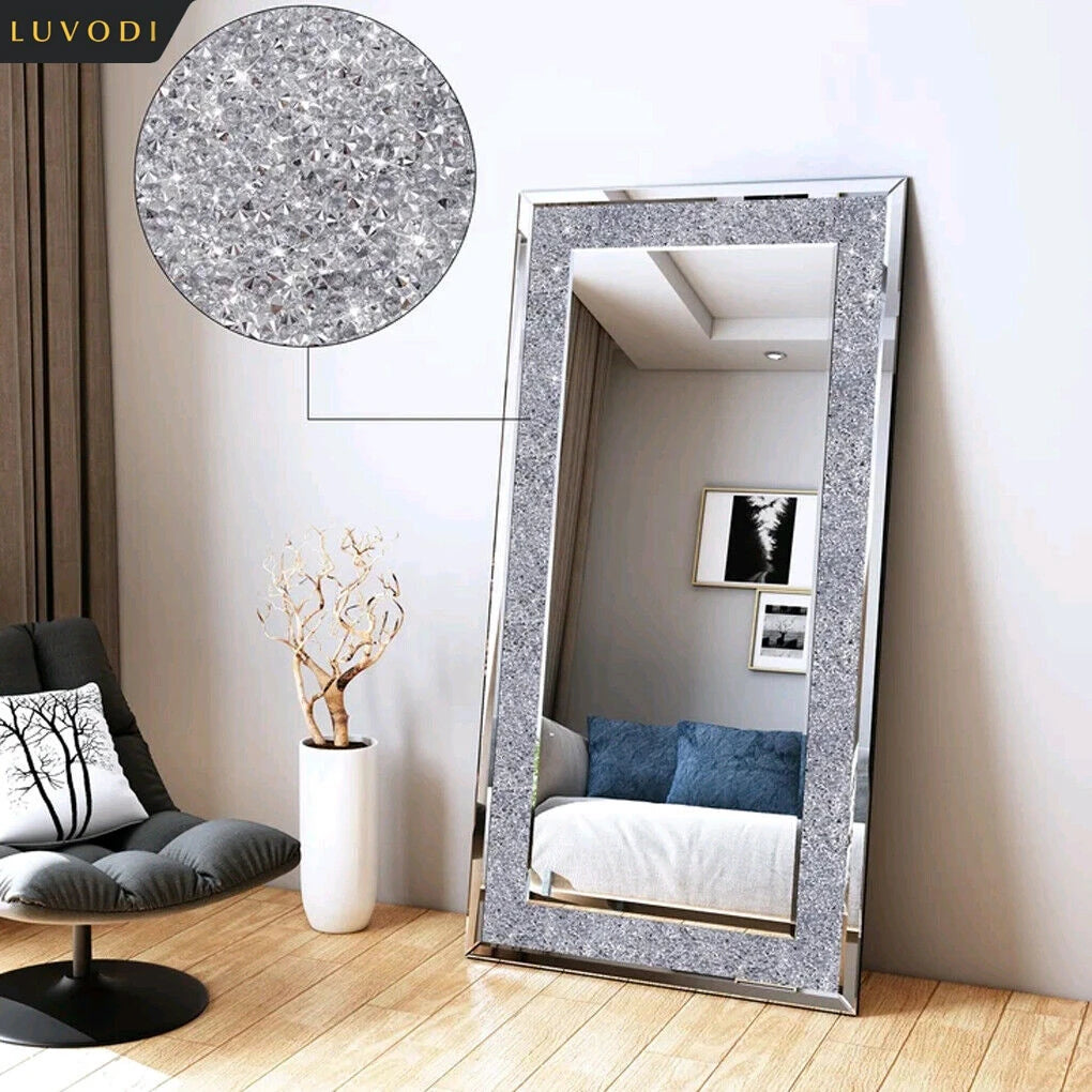 LUVODI Luxury Crystal Rhinestone Wall Vanity Mirror