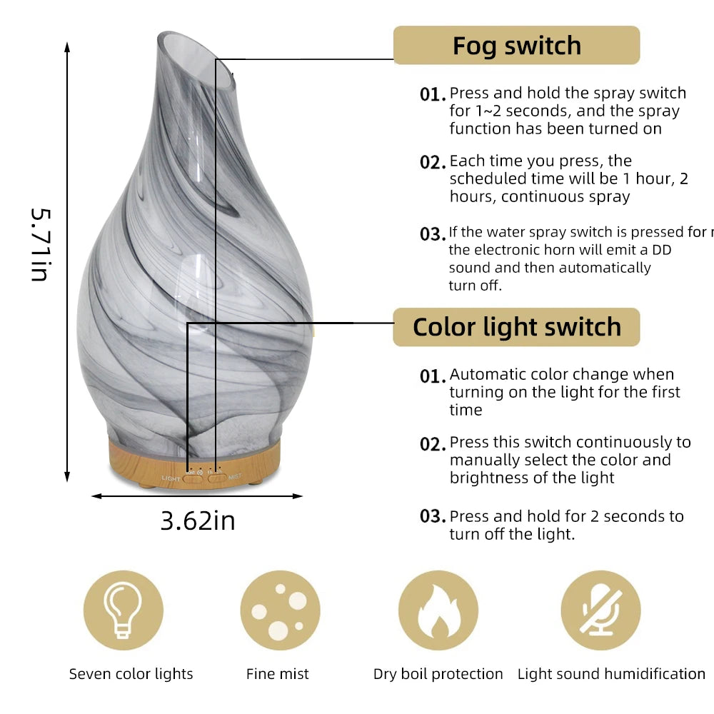 Silent Aroma Diffuser With 7 Color Modes And Timer