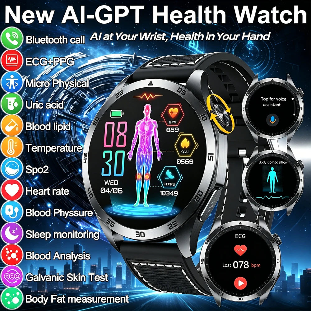 Ecg Smart Watch With Blood Pressure Oxygen And Bluetooth Calling