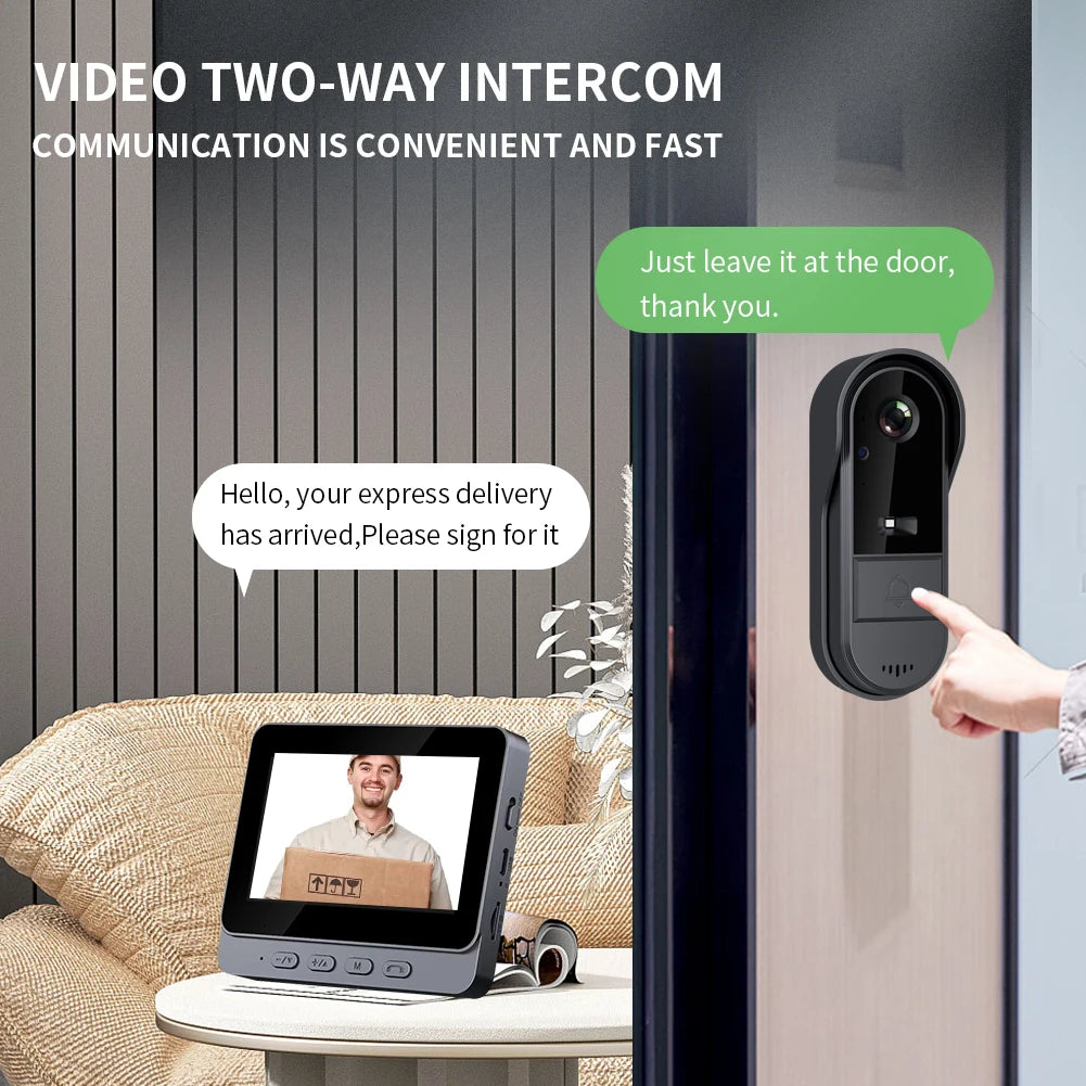 XBIBI WiFi Video Doorbell With 720P HD Camera And Two Way Intercom