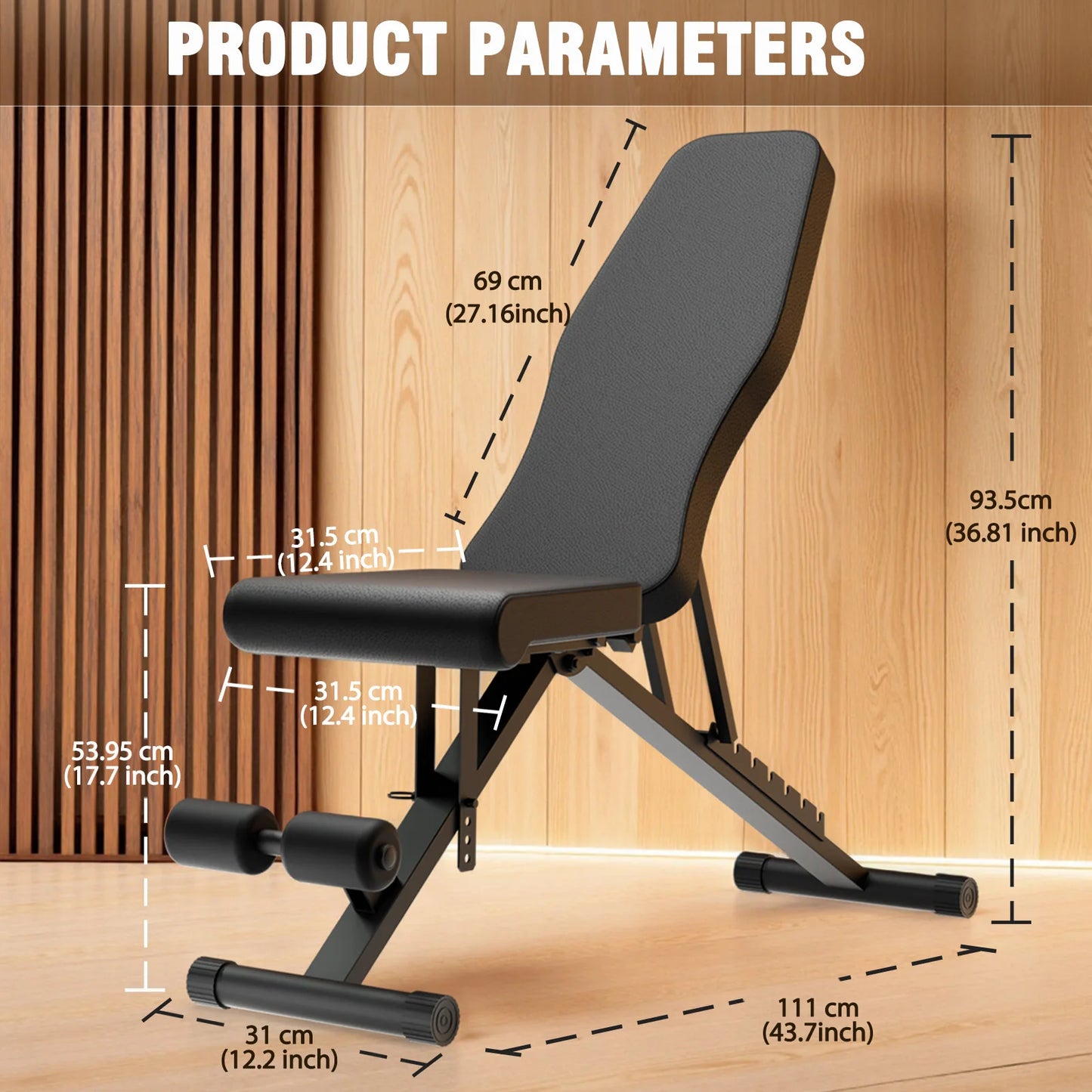 Multifunction Weight Bench For Full Body Workout Adjustable Foldable 1000Lb